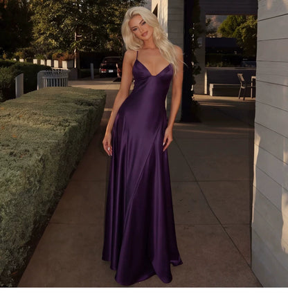Silky matte satin strapless dress for women with side zipper, high waist, form-fitting and sexy, long skirt