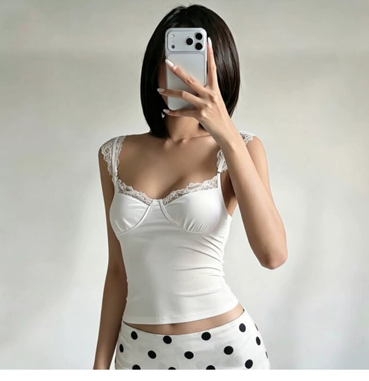 Daily versatile lace trimmed bandeau backless top for women - pure color, stretchy, form-fitting, sexy and trendy short top for hot girls